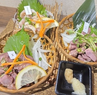 鶏のお造り3種舟盛り