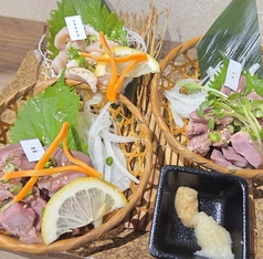鶏のお造り3種舟盛り