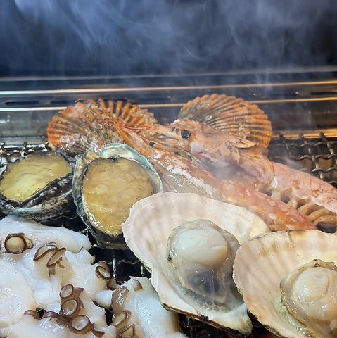鮮度抜群の海鮮を、贅沢に網焼きで♪