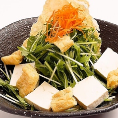 ■豆腐と京菜のサクサク湯葉サラダ