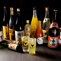 焼酎、日本酒、日本産ワインなど。お酒にもこだわりあり