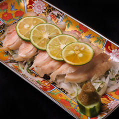 阿波尾鶏の低温たたきさっぱり柚子ポン酢