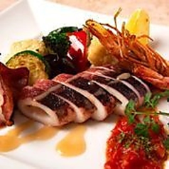 海老とイカのプランチャ