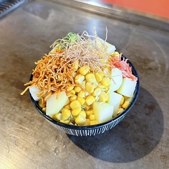 ベビースターラーメンとじゃがバターコーンもんじゃ