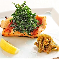 きんきの炙り焼き 菜なのお味噌を添えて