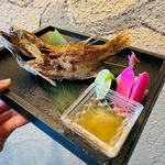 名物！のどぐろの原始焼き！輻射熱でじっくりと焼き上げたのどぐろは絶品です。