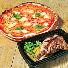 【12/23(火)～25(木)限定】吉田牧場カチョカヴァロマルゲリータピッツァ×骨付きローストチキン