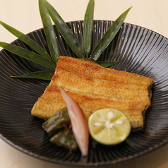 鰻の白焼き　酢橘とマルドン塩を添えて