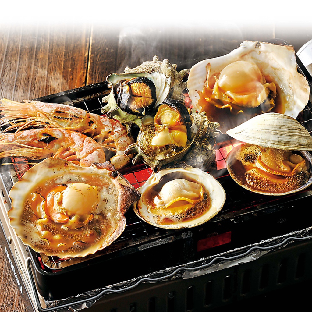 ジューシーな濱焼をお席でいただけます。磯の香りを楽しんで★