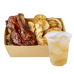 BBQスペアリブ　ポテトチップス付　ドリンクセット