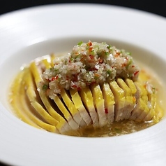 若鶏のネギ油ソースかけ