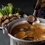 旨みたっぷりのはまぐりと、はまぐりの出汁が染み込んだ旬のお野菜を一緒にいただくはましゃぶは絶品