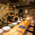 【カウンター席（オープンキッチン）：7席】