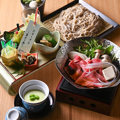 《歓送迎会におすすめ》近江牛のすきしゃぶと十割蕎麦コース