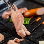 徳島県産若鶏のもも肉やせせり、豚バラやいか、えびなどの海鮮も！当店自慢の鉄板焼きメニュー！