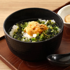 ウニと生海苔の出汁茶漬け