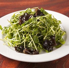 豆苗とキクラゲの黒酢サラダ