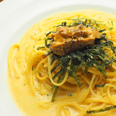 焼きウニと焼き海苔のクリームパスタ