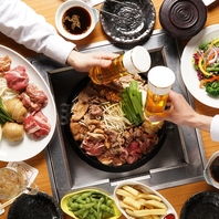 名物ジンギスカンを囲んで乾杯！