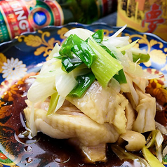 蒸し鶏葱醤油