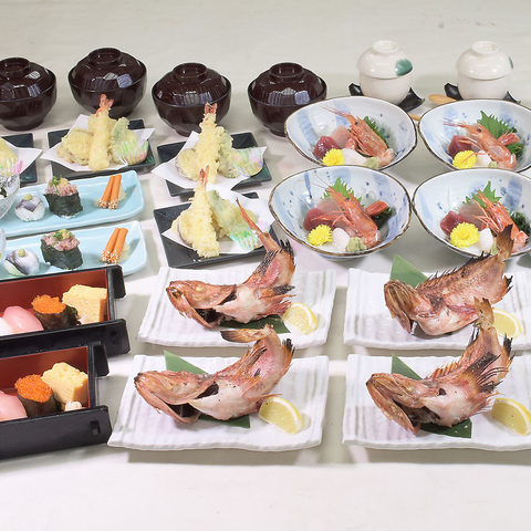 旬の味覚を味わう！お得なにぎり寿司付きコース≪2時間飲み放題付き＋全7品≫ 4,300円⇒4,000円