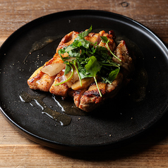 国産鶏もも肉のグリル　和風ポルチーニソース