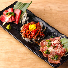 和牛タンのお刺身三種