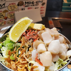 ホタテバター醤油の黒胡椒レモンもんじゃ