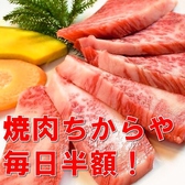 毎日（月～日曜日）焼肉半額中！焼肉ちからや池袋店限定！オリジナルサービス 毎日（月～日曜日）焼肉半額中