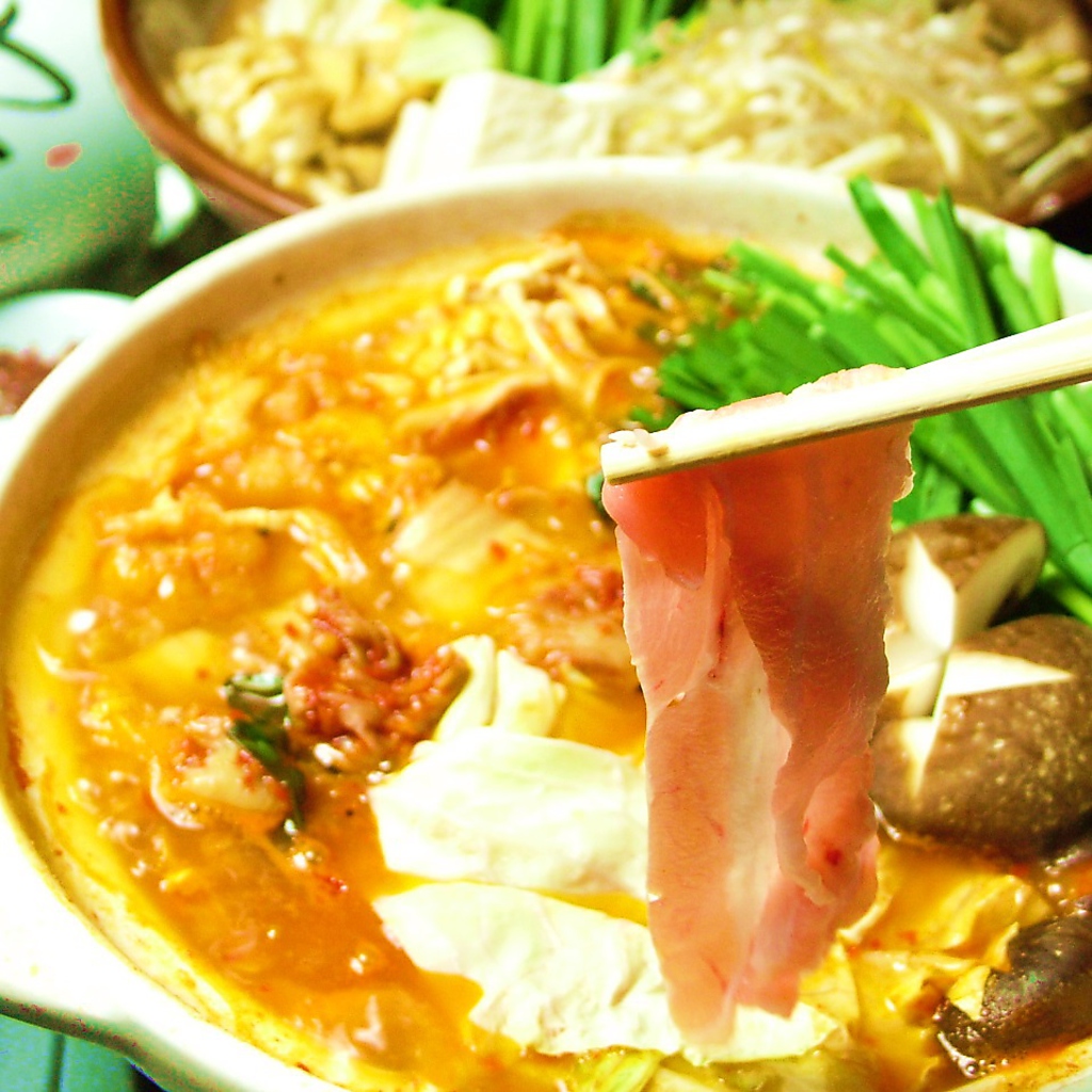 キムチ風特製味楽鍋コース3500円★2時間飲み放題も有り！