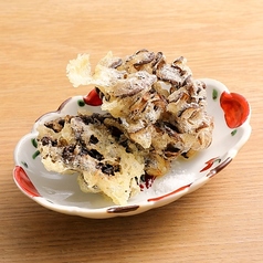 藻塩で食べる黒舞茸フリット