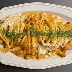 ベーコンとキノコのロゼパスタ