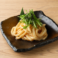 明太子うどんのカルボナーラ