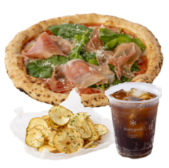 生ハムとルッコラのピザ　ポテトチップス付　ドリンクセット