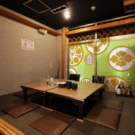 掘りごたつの完全個室完備！