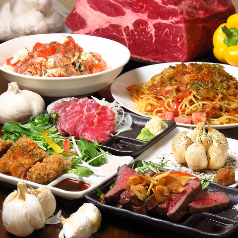 ガーリックとお肉の最強コラボ！飲み放題2000円～ご用意◎女子会も大歓迎です♪