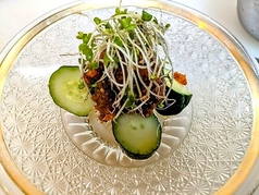 胡瓜の自家製の食べる辣油がけ