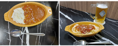 一球一押しの自家製カレーライスとカレースパゲティー。