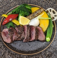 蝦夷鹿肉藁焼き