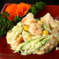 料理メニュー写真&nbsp;エビとアボカドのマヨネーズ炒め