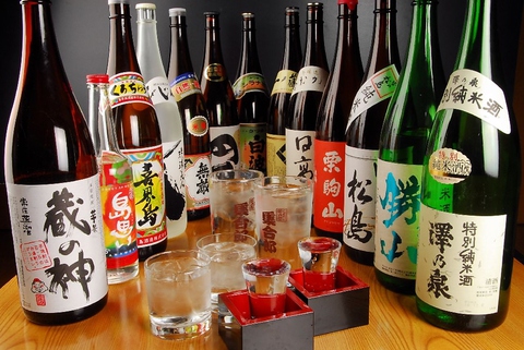 集合郎はお酒もウマイ！地元の本格焼酎・日本酒を中心にご用意！