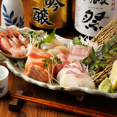 本日の鮮魚5点盛り -雲丹醤油で味わう-