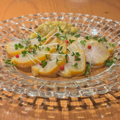 鰆のスモーク　焼きなすと味噌のタルタル