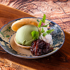 小豆と抹茶の最中アイス