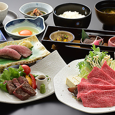 米沢牛黄木 金剛閣 すき焼き しゃぶしゃぶ 毘沙門のコース写真