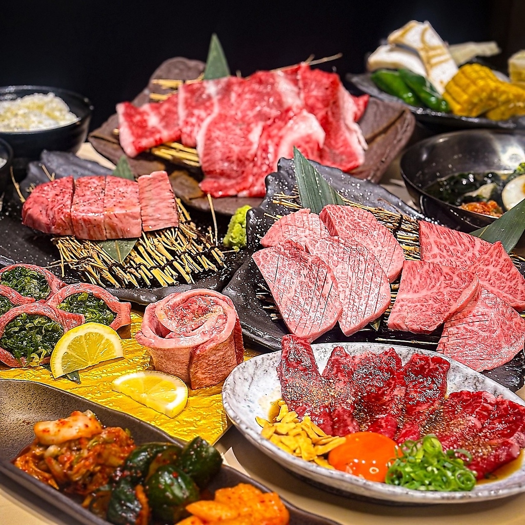 焼肉宴会はぜひ当店で♪上カルビやハラミ、前菜からデザートまで味わえるボリューム満点の内容です！