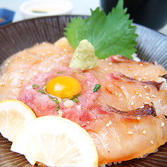 鯛と平目の漬け丼