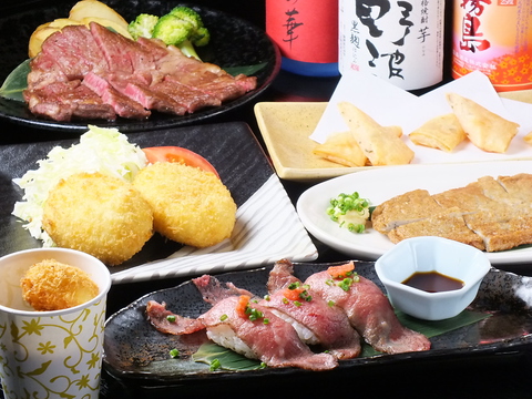 A5ランクの最高級和牛や多彩な和食、選りすぐりの日本酒を楽しむ「酒選料理」。