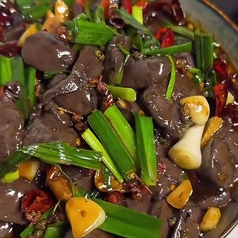 アヒルの血の湖南風炒め