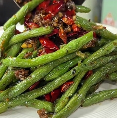 インゲンと肉味噌の炒め